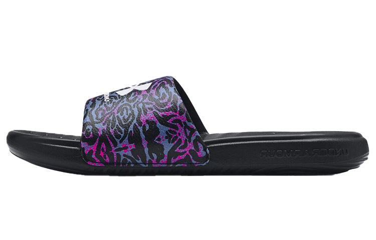 (WMNS) Under Armour Ansa Graphic Slipper Black/Purple 3024436-004
