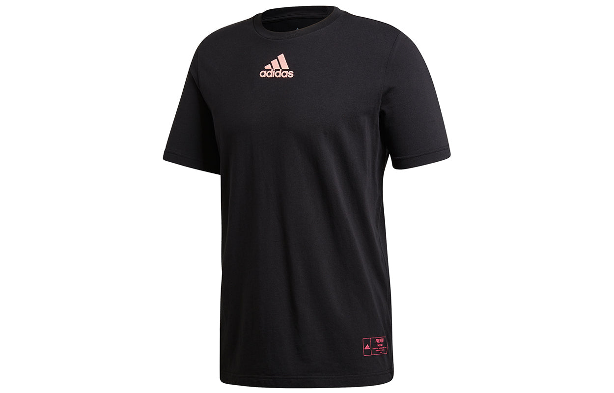 adidas Pred. Instinct Casual Sports Alphabet Printing Short Sleeve Black GE4648