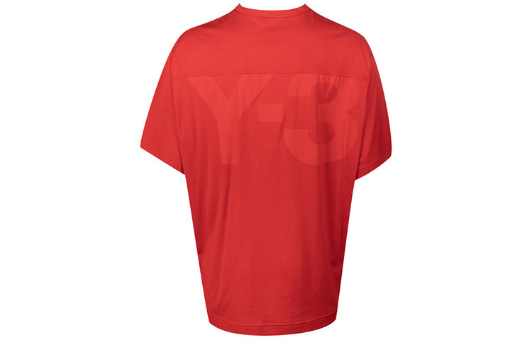 Men's Y-3 SS21 Classic Offset Logo Printing Short Sleeve Red GV4187
