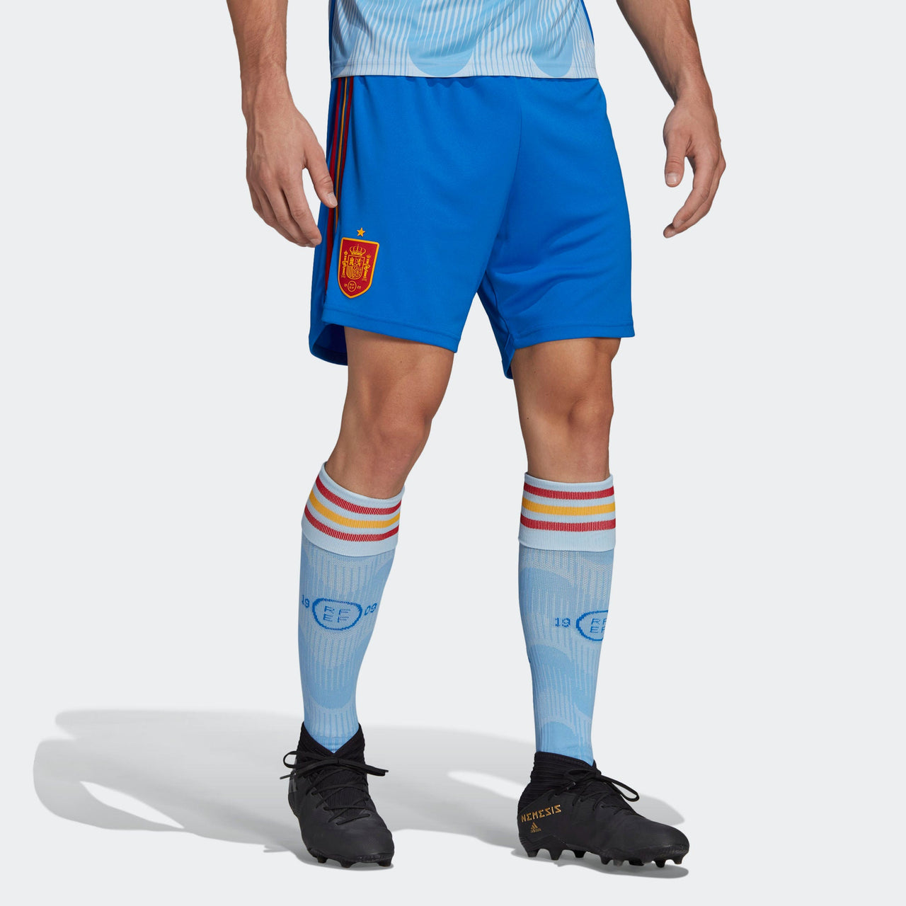 adidas Spain 2022 Away Shorts Asia Sizing 'Blue' HE2025