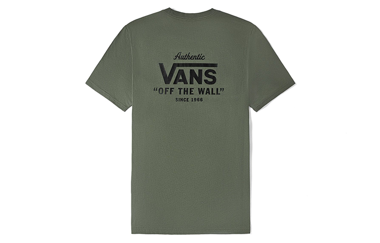 Vans Logo Printing Short Sleeve Couple Style Green VN0A54NADB0