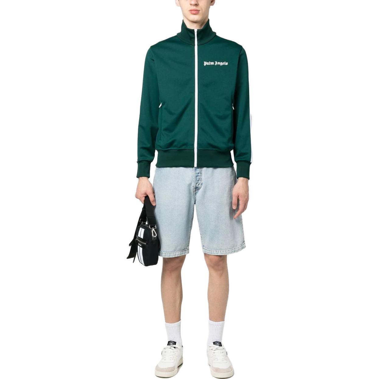 Palm Angels SS23 Classic Track Jacket 'Green White' PMBD001C99FAB0045501