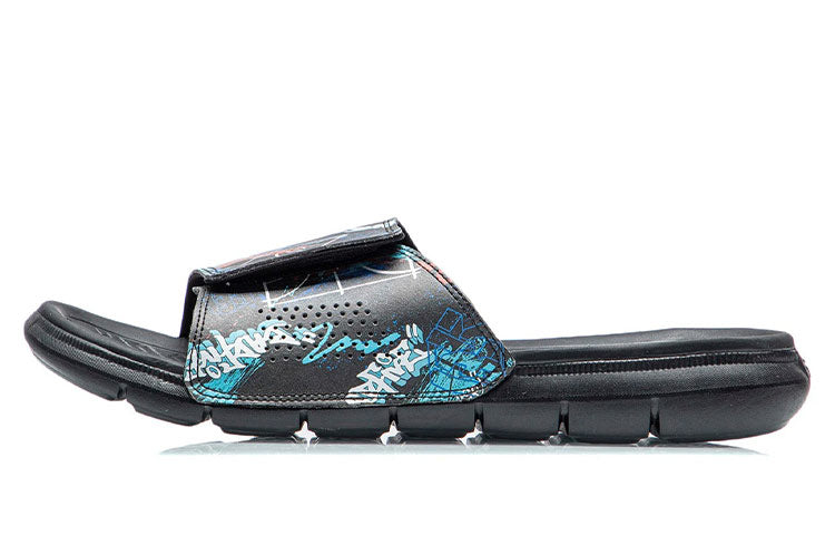 Li-Ning Badfive Basketball Slides 'Black Blue' ABTR007-4