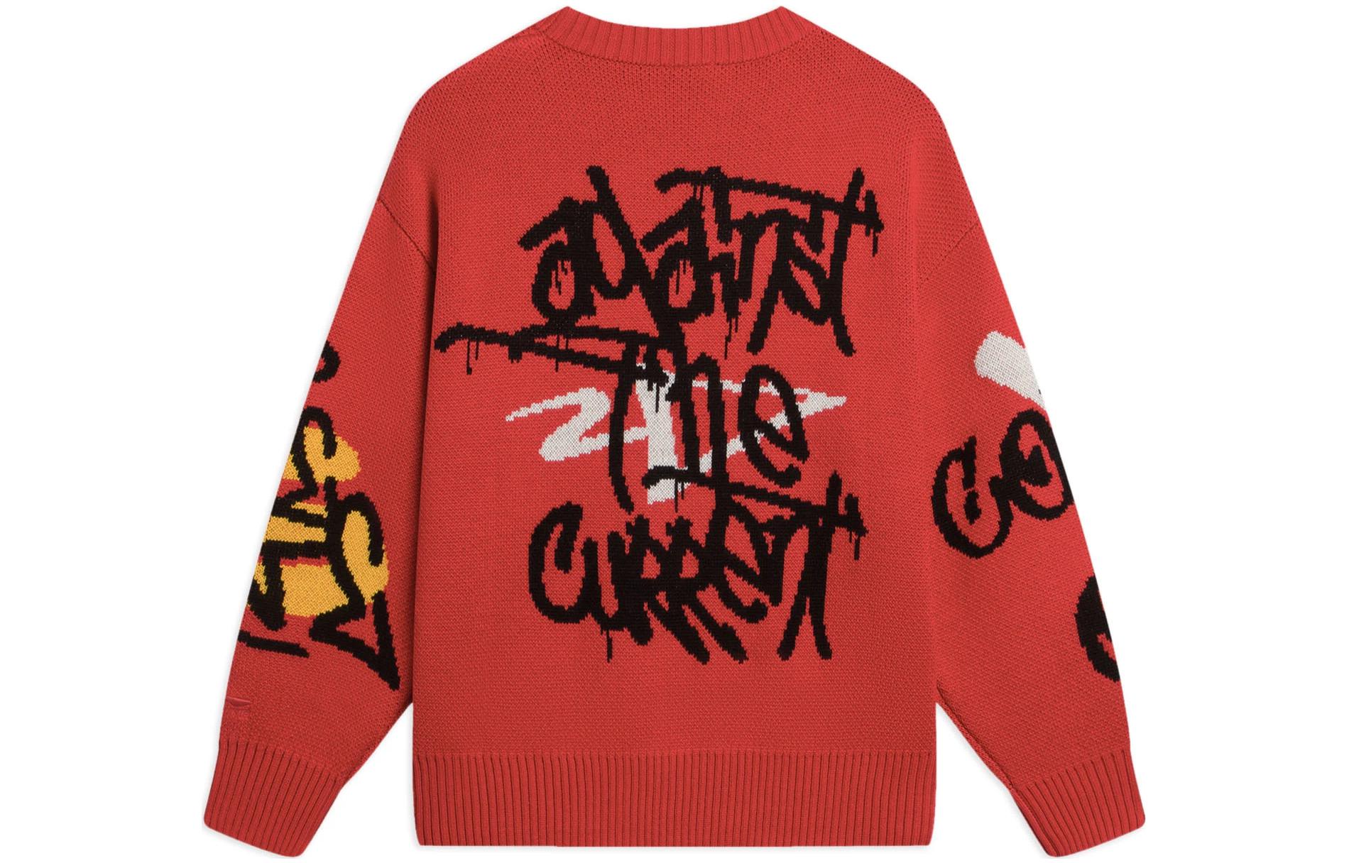 Li-Ning CF Mars Graphic Crew Neck Sweater 'Red' AMBS187-4