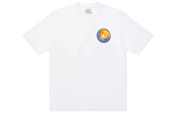 Men's PALACE Back Pattern Printing Short Sleeve White T-Shirt P19TS042