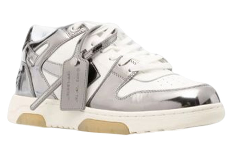 Off-White Out Of Office Low-Top Patent sneaker 'Silver White' OMIA189F22LEA0070172