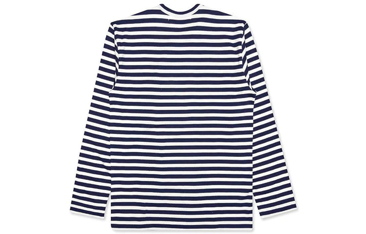 COMME des GARCONS PLAY Striped Long Heart Long Sleeves Tee 'Navy White' AZ-T052-051-1