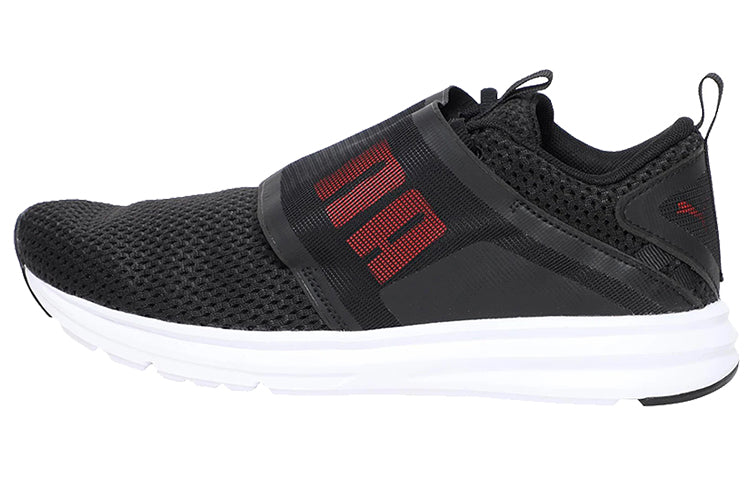 PUMA Enzo Strap Mesh Low Running Shoes Black/White/Red 190481-01