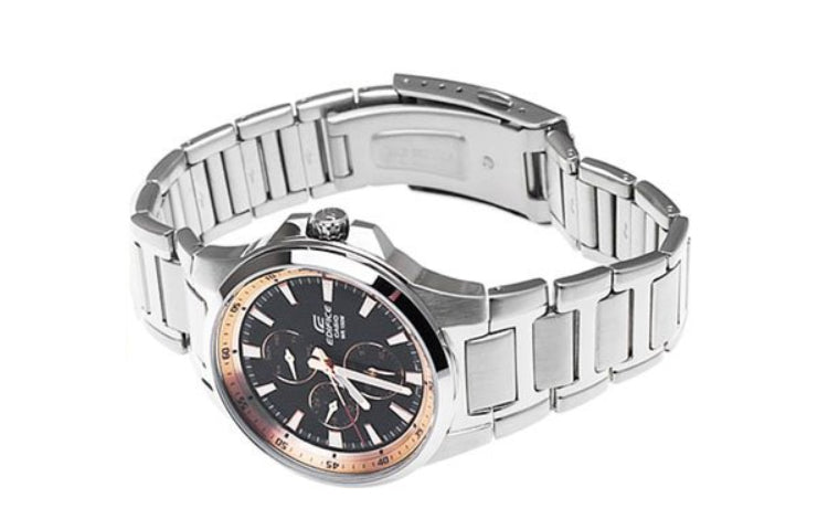 CASIO Waterproof EDIFICE Stainless Steel Strap Mens Silver Analog EF-342D-1A5