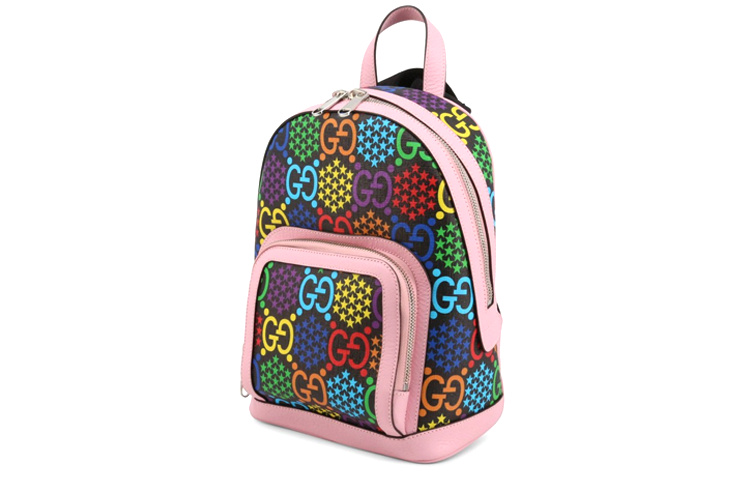 (WMNS) Gucci Psychedelic Multi-Color Logo Canvas schoolbag Backpack Pink / Multi-Color 601296-HPUEN-1191