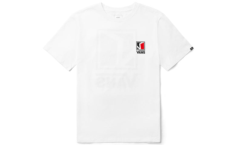 Men's Vans Logo Printing Round Neck Short Sleeve White VN0A4P4GWHT