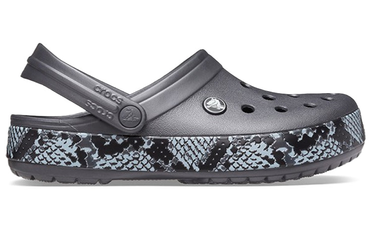 (WMNS) Crocs Snake Pattern graphite black Sandals 206380-02W