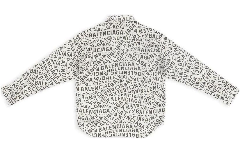 Balenciaga All Over Logo Strips Large Fit Shirt 'Grey' 662983TML201240