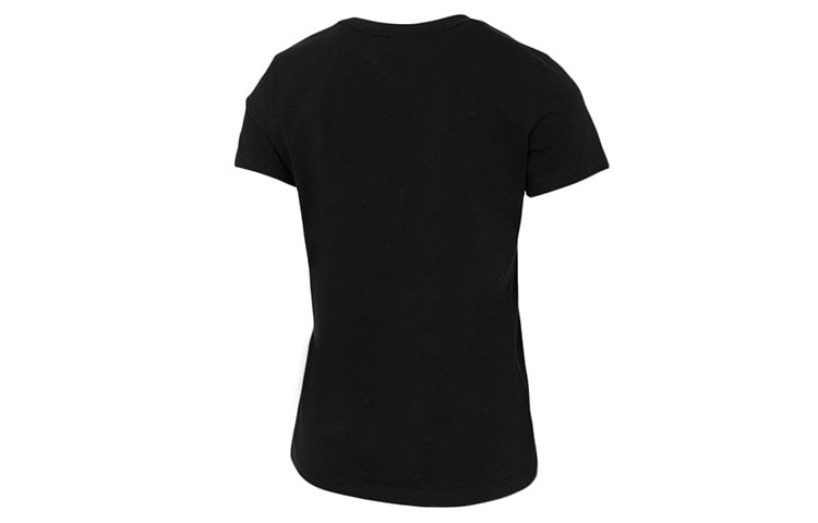 (WMNS) PUMA Logo Printing Round-neck Black 532281-01