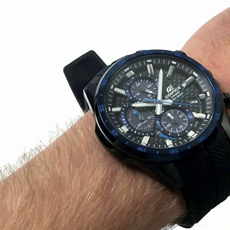Men's CASIO EDIFICE Series durable Watch Business Mens Black Analog ECB-900PB-1A