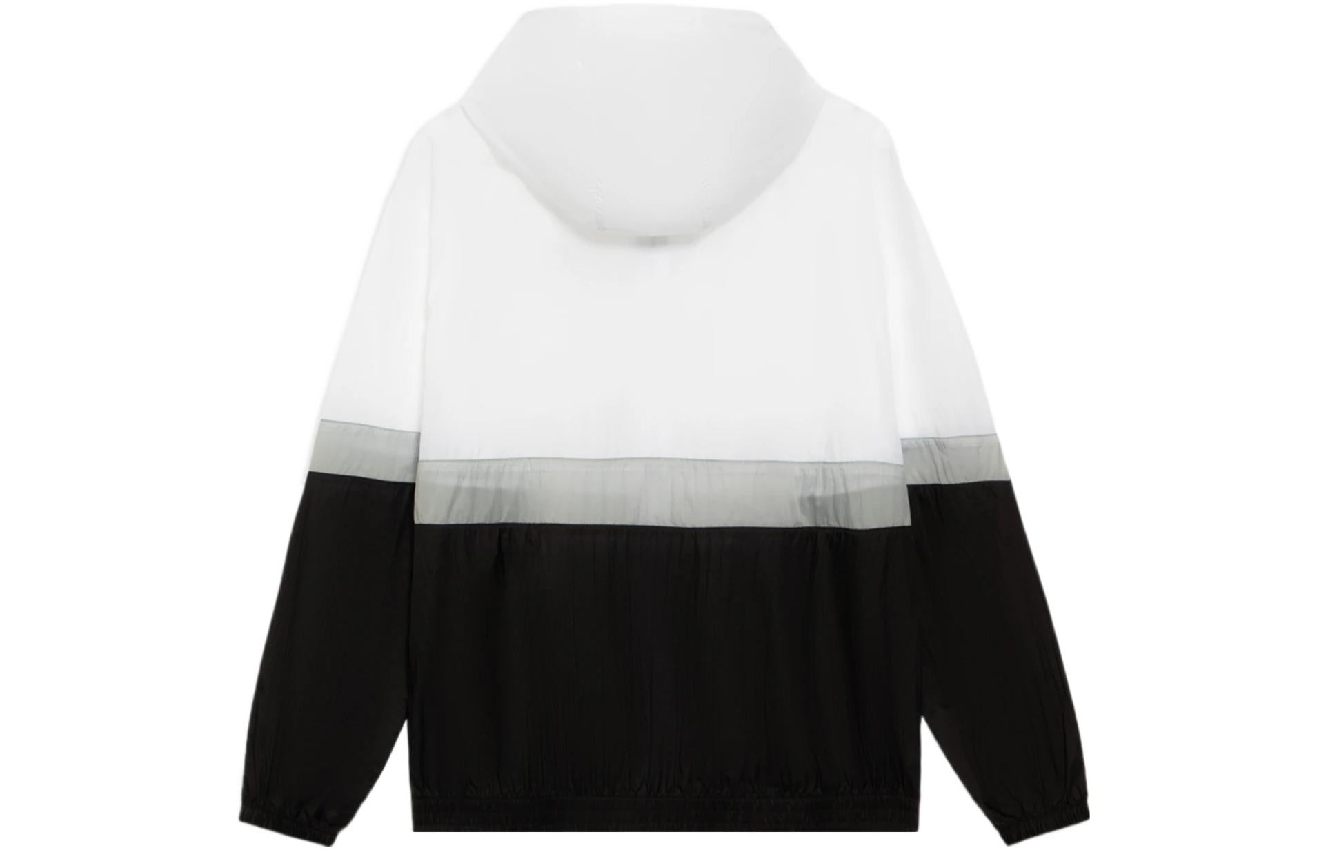 Li-Ning Logo Color Block Woven Windbreaker 'White Grey Black' AFDS309-3