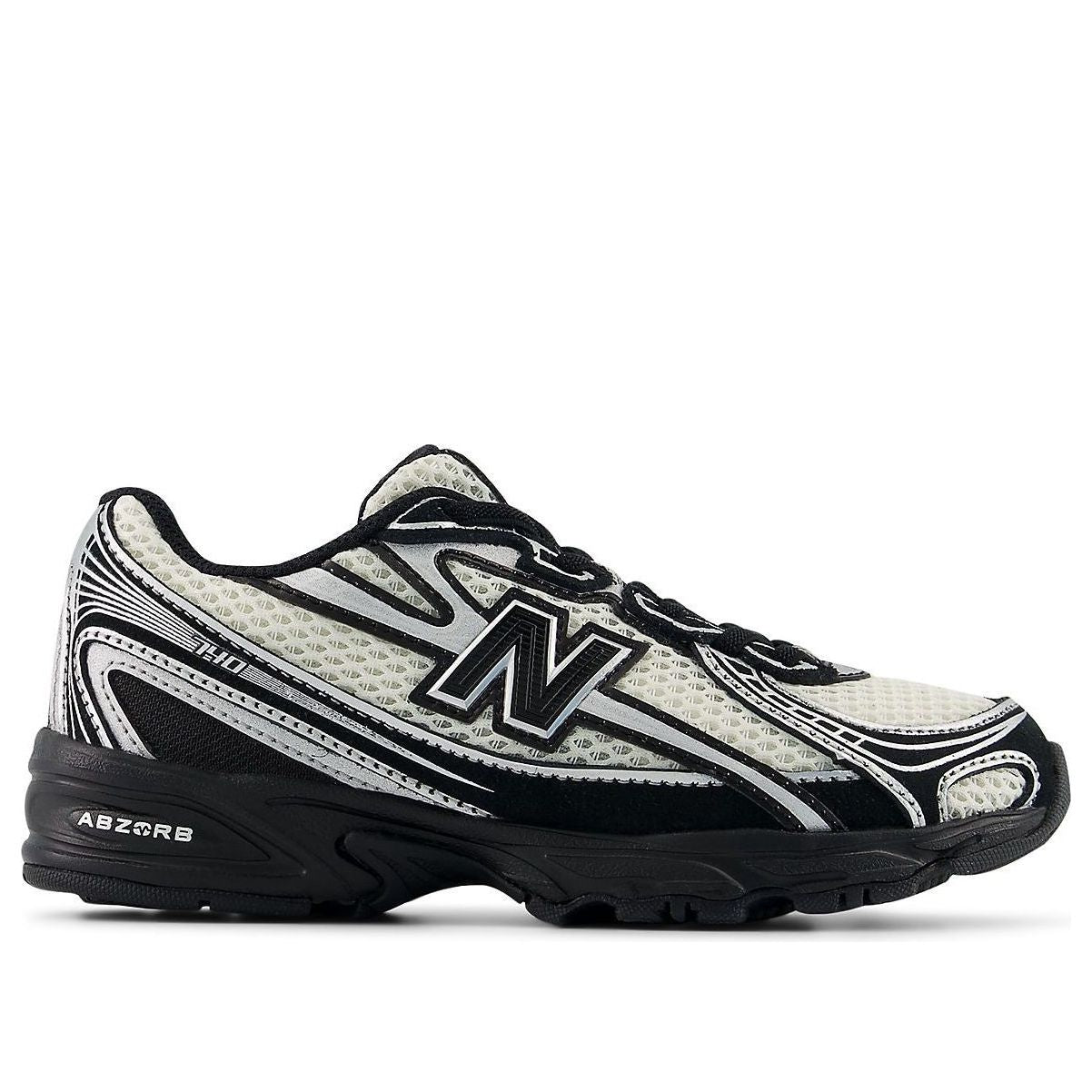 (PS) New Balance 740 Bungee Lace 'Black Rabbit Fur Gray' P7404ZL