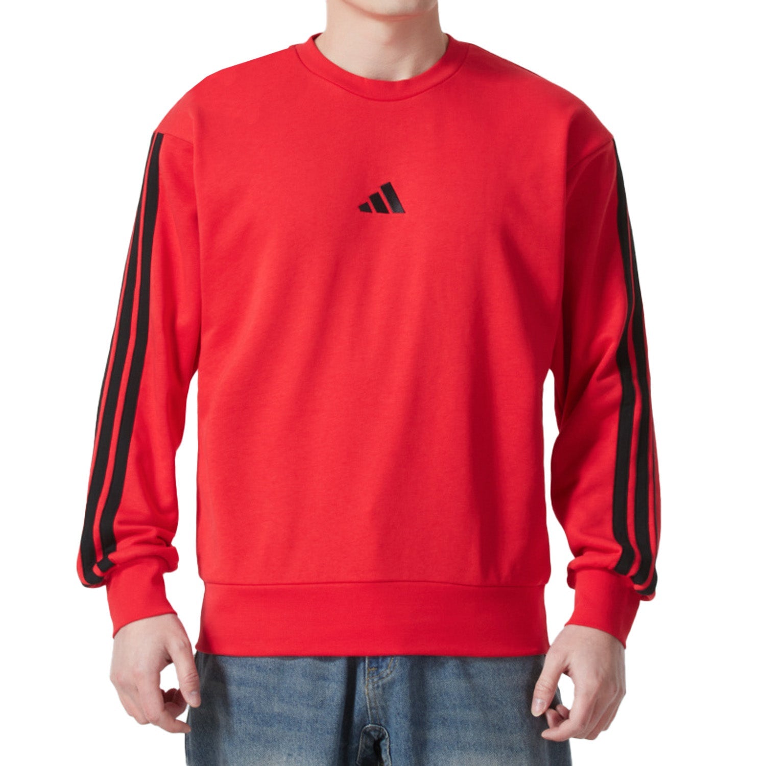 adidas Essentials 3 Stripes Long Sleeves T-Shirt Asia Sizing 'Red' JE6373