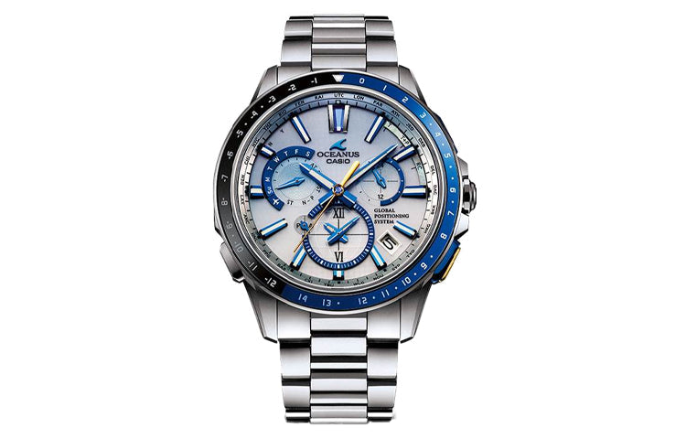 CASIO Blue DialSilver Strap Blue DialSilver Strap Mens BlueSilver Analog OCW-G1100C-7A