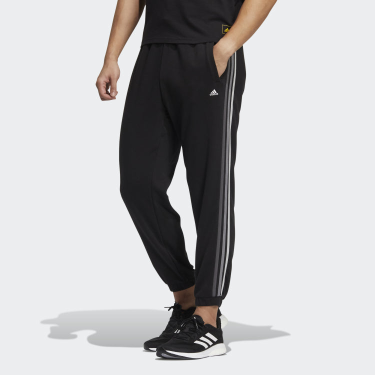 Men's adidas City Swt Pnt Contrasting Colors Stripe Logo Sports Pants/Trousers/Joggers Black HC9969