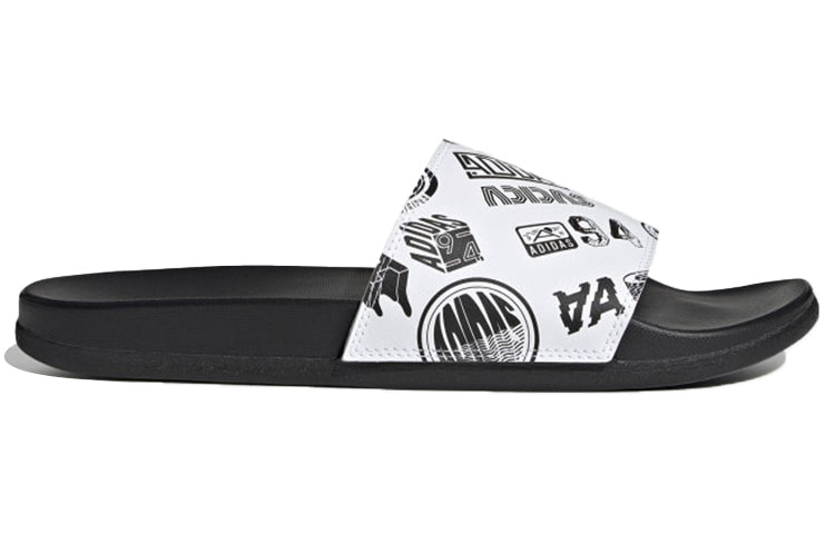 adidas Adilette Comfort Slide 'All Over Logos - White' FZ1751