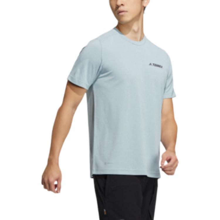 Men's adidas Terrex Tx Logo Ss T Outdoor Sports Short Sleeve Light Gray T-Shirt HM3812