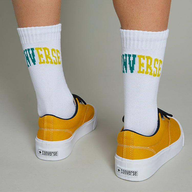Converse Wordmark Logo Single Crew Socks 'White' 10022436-A01