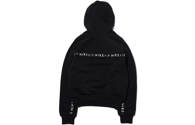 (WMNS) Nike As Nsw Air Logo Printing Hoodie 'Black' BV5133-010