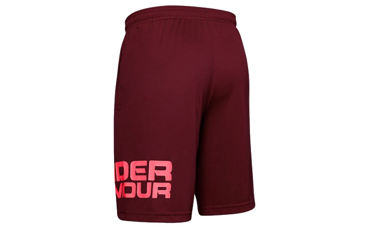 Under Armour Tech Wordmark Shorts 'Burgundy Pink' 1351653-615