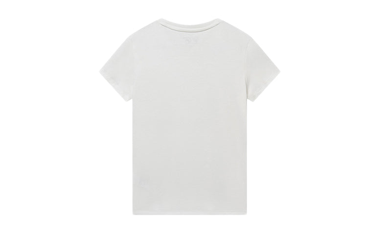 (WMNS) FILA Logo Alphabet Printing Round Neck Short Sleeve White F11W928121F-WT