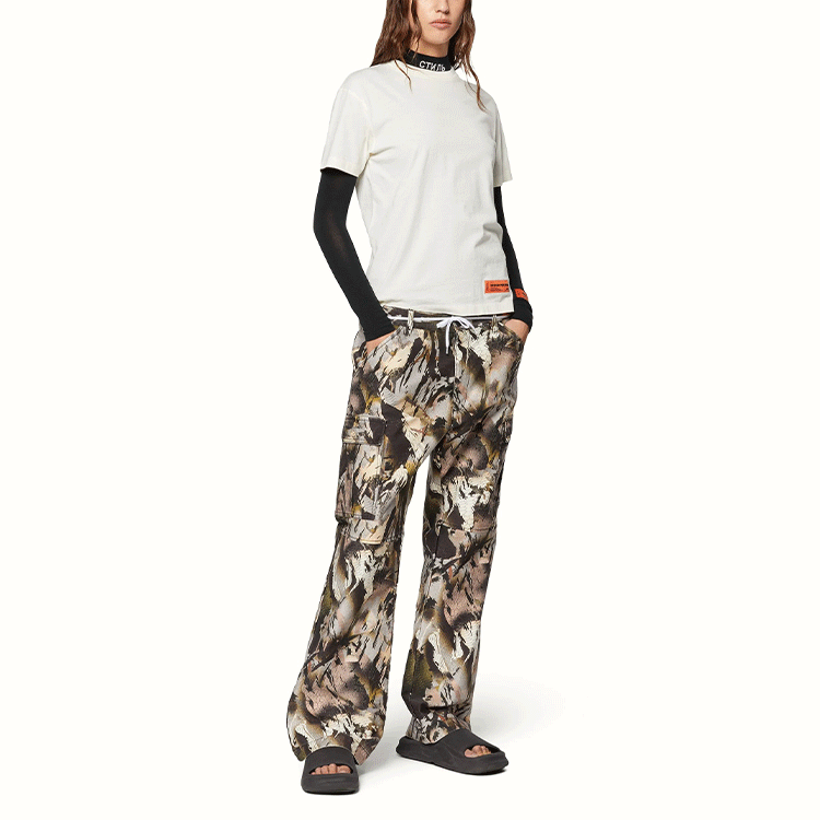 (WMNS) HERON PRESTON SS22 Logo Recycled T-shirt 'White' HWAA024C99JER0010100