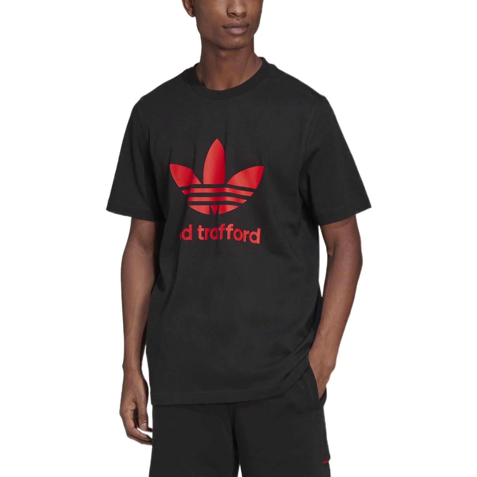 adidas Original Old Trafford Trefoil T-Shirt 'Black' HP0451