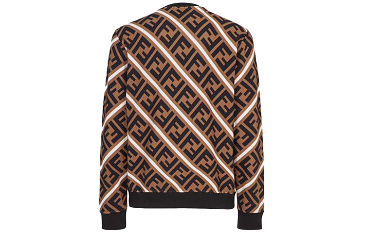 FENDI Logo Cotton Colorblock Sports 'Brown' FY0944A7A9F13J3
