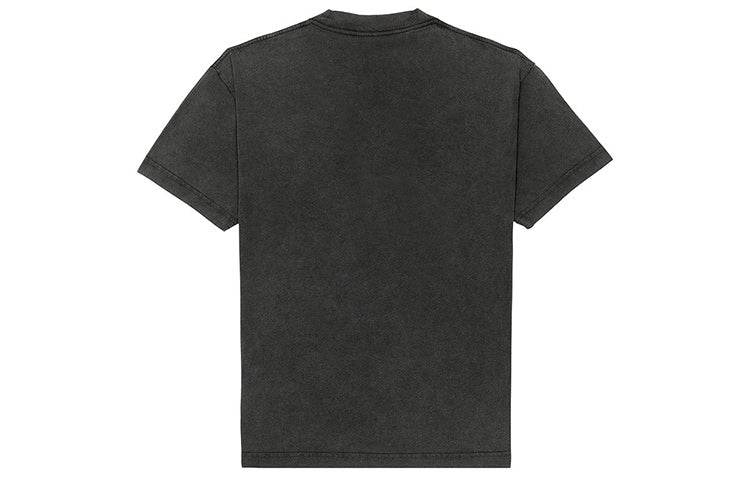 Men's PALM ANGELS Alphabet Printing Washed Short Sleeve Black PMAA001G20JER0061001