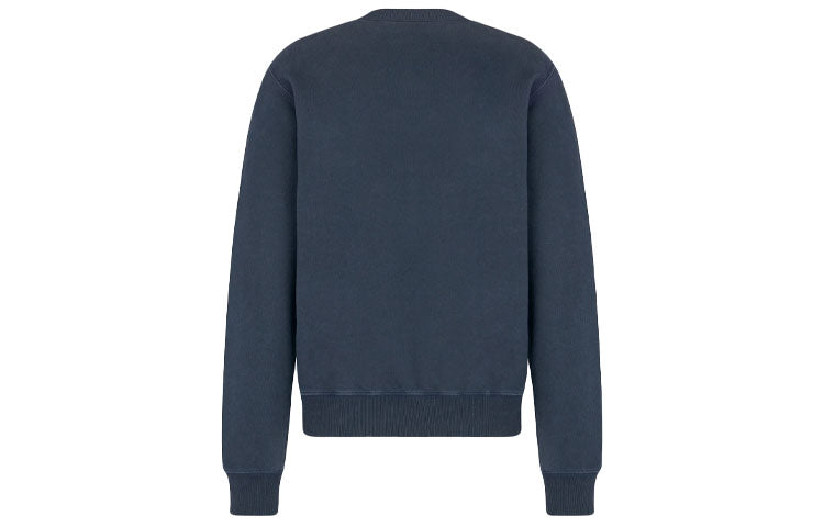Men's DIOR x Kenny Scharf Crossover SS22 TIGER Printing Round Neck Long Sleeves Navy Blue 213J645A0531-C542