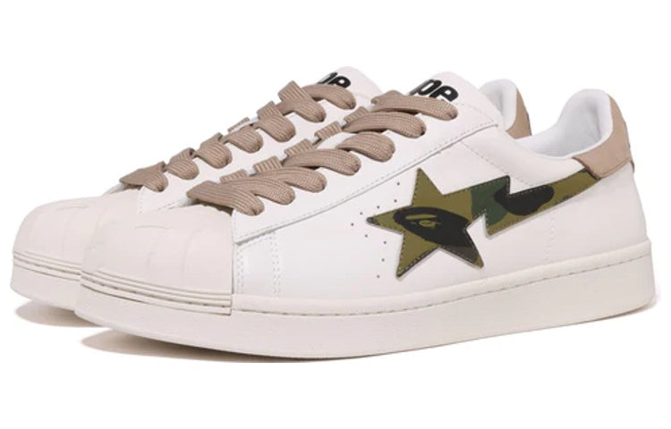 A BATHING APE SKULL Sta Leather Low 'White' 1I80-191-012-WHITE