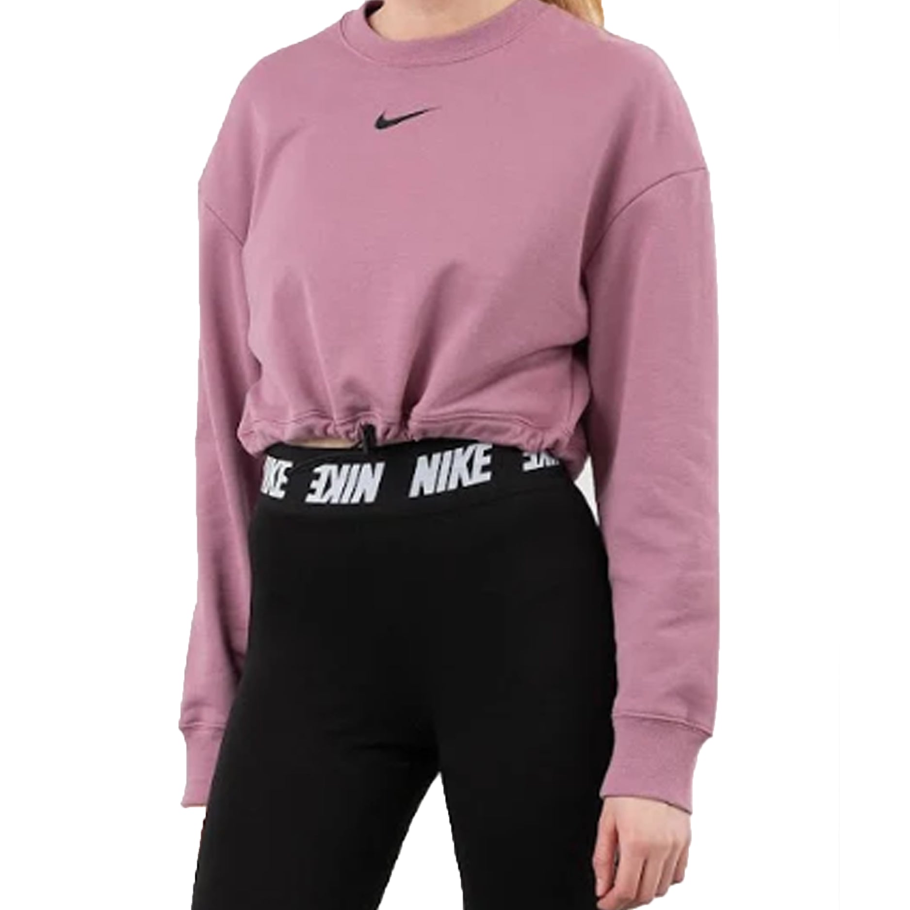 (WMNS) Nike Loose Drawstring Long Sleeves Gray Pink CJ3766-515