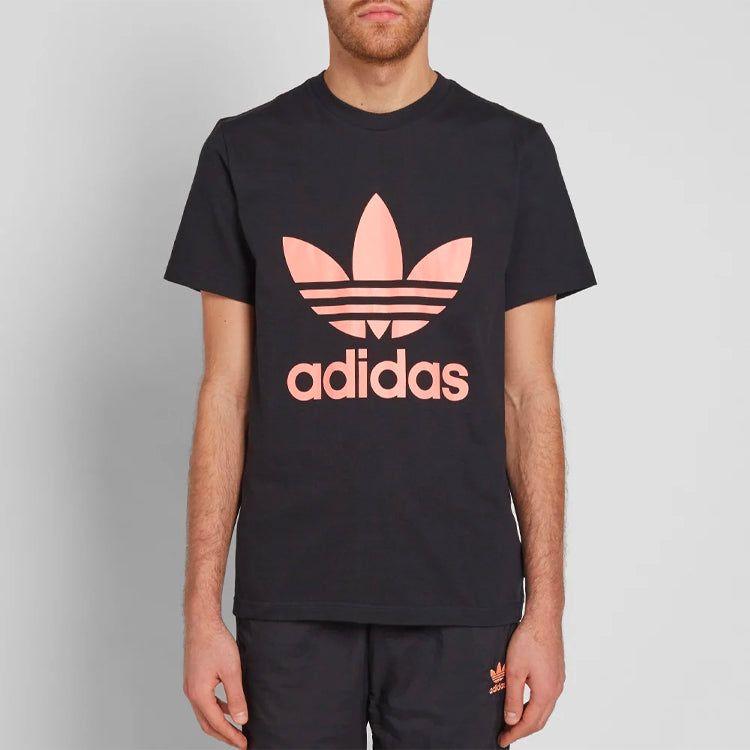 adidas originals Logo Casual Sports Round Neck Short Sleeve Black CY7874