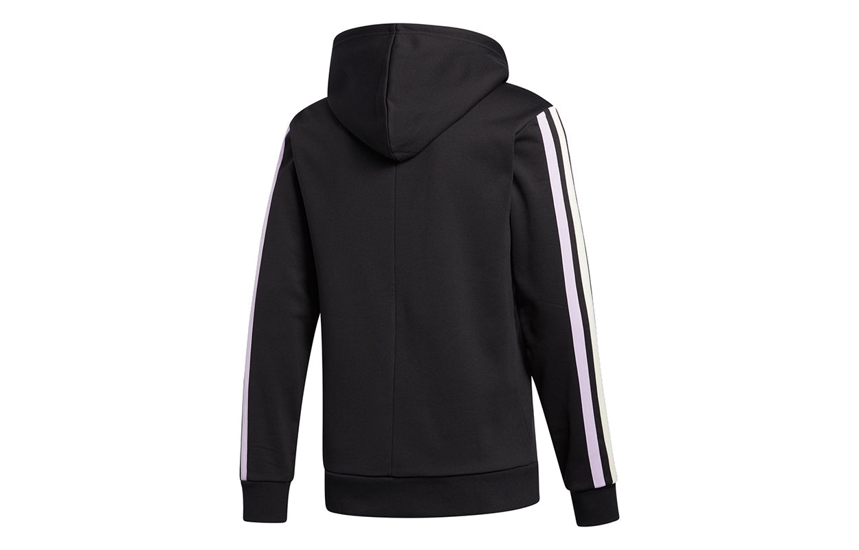 adidas Don Decorate Po Solid Color Stripe Basketball Casual Sports hooded Pullover Black GU0505
