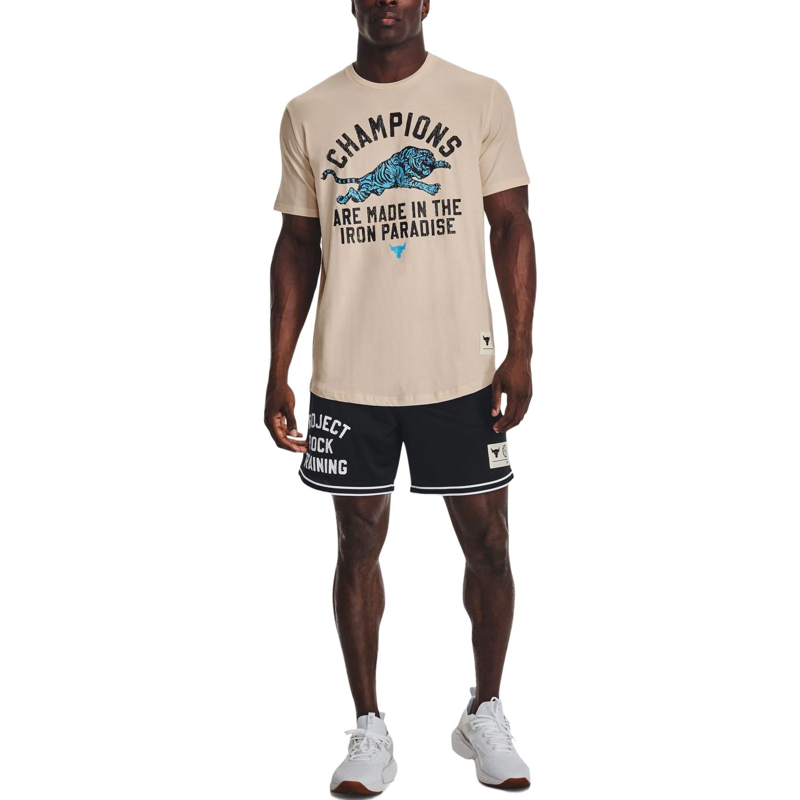 Under Armour Project Rock Champions Short Sleeve T-Shirt 'Beige' 1376897-804