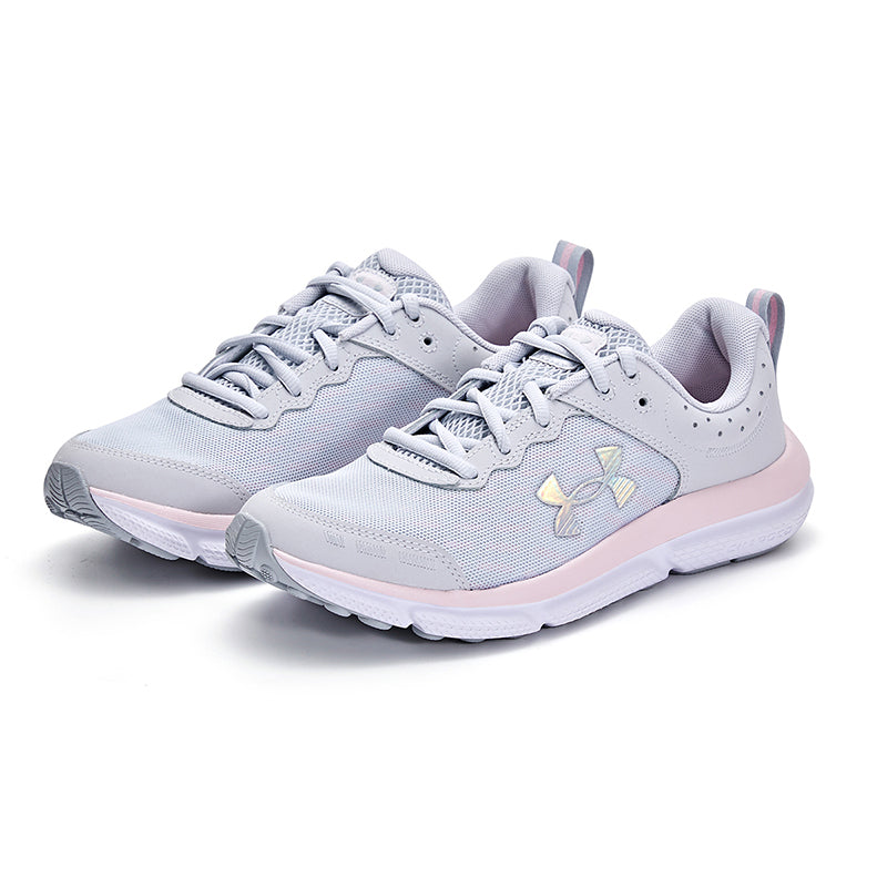 (GS) Under Armour Assert 10 AC 'Halo Grey Pink Sugar' 3026189-102