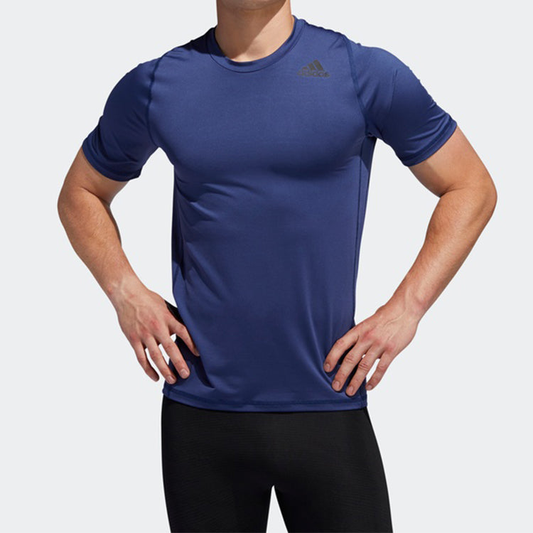 adidas Logo Printing Training Sports Short Sleeve Blue FL4607