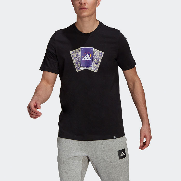adidas Tarot Bos M Printing Sports Round Neck Short Sleeve Black GQ8310