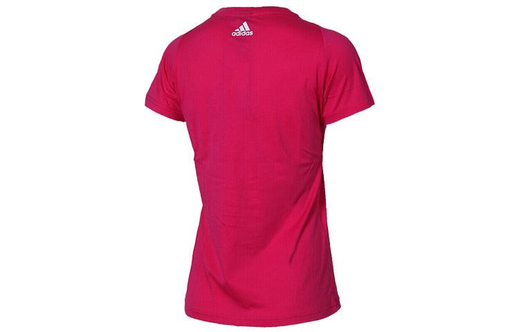 (WMNS) adidas Classic Large logo Printing Short Sleeve Rose Red CZ5773