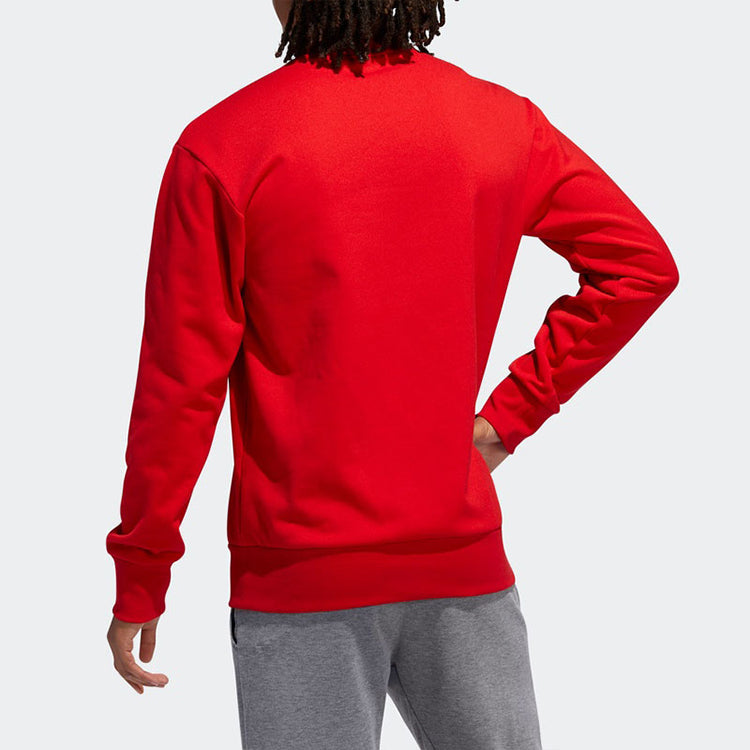 adidas Large logo Printing Basketball Sports Pullover Red GH5007