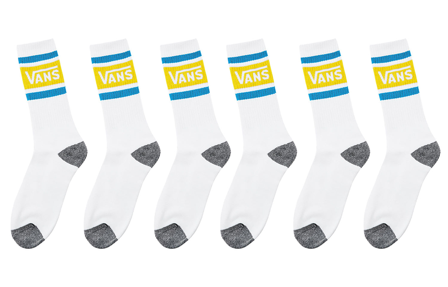 Vans Tribe Crew Socks 'White Blue Yellow' VN0A3H3FYPC