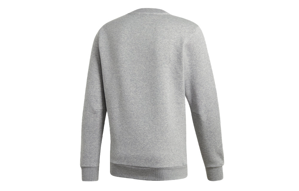 adidas M Mh Bos CrewFL Logo Printing Fleece Lined Casual Sports Pullover Round Neck Gray EB5263