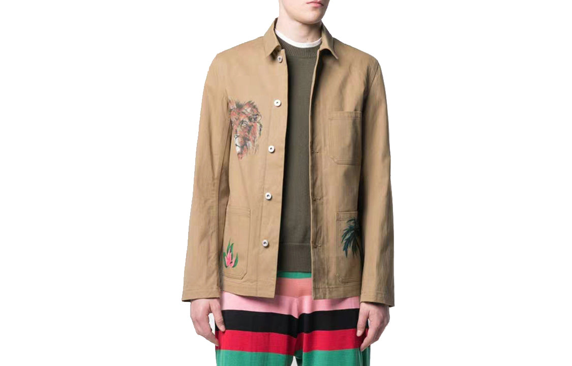 Men's LOEWE Printing Jacket Brown H2198210IB-2140