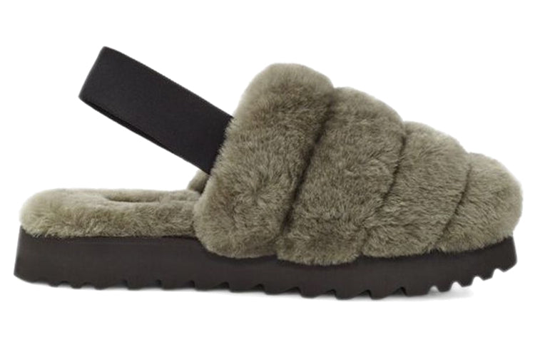 (WMNS) UGG Super Fluff Slipper 'Olive Green' 1121751-BTOL