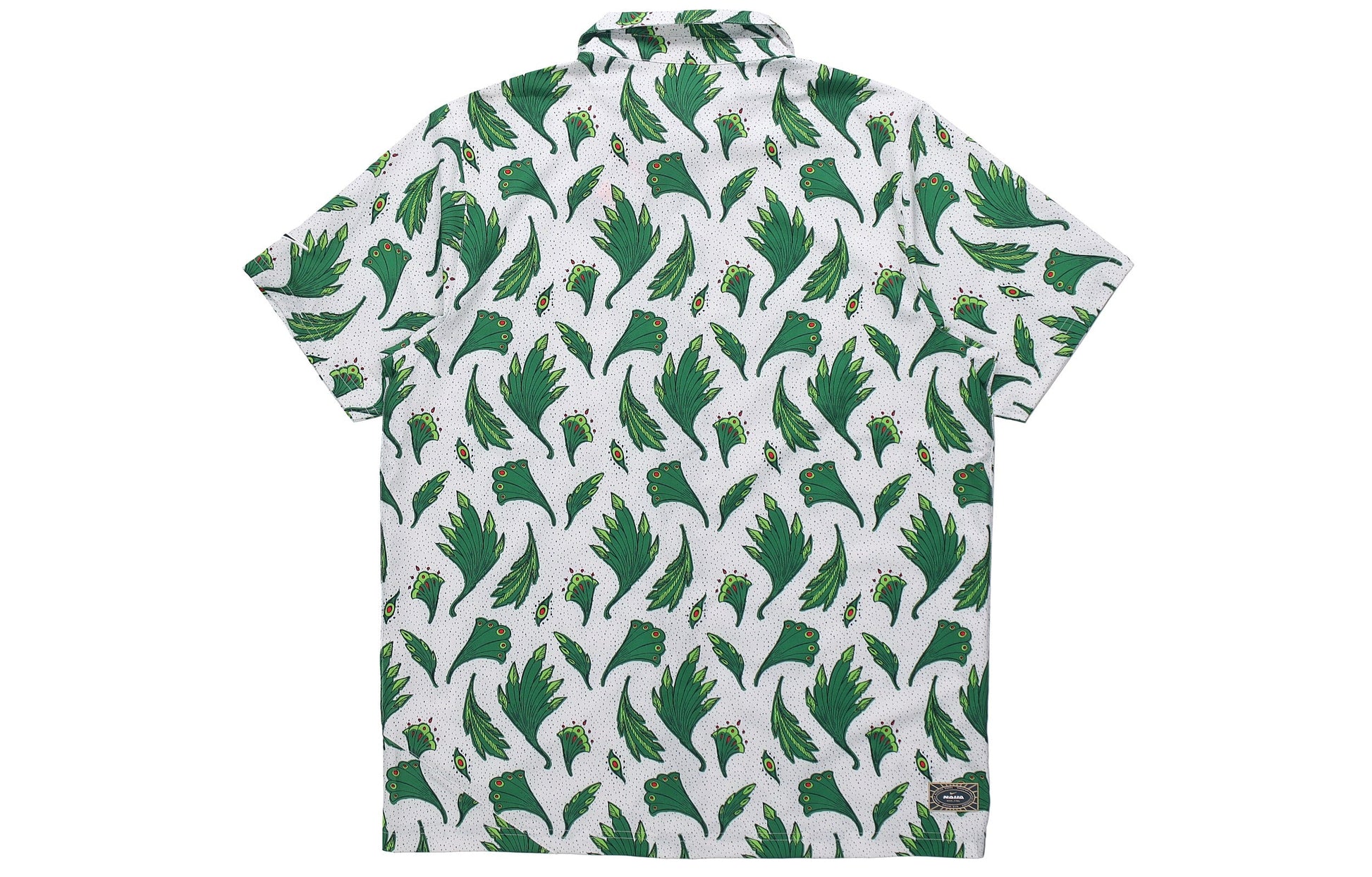 Men's Nike Nigeria Feather Printing Woven Short Sleeve White Shirt CU1417-100